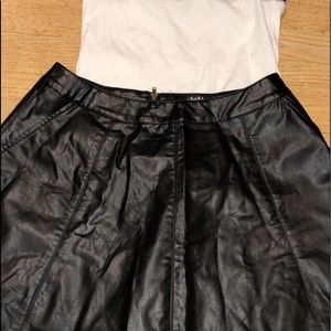 black leather skirt